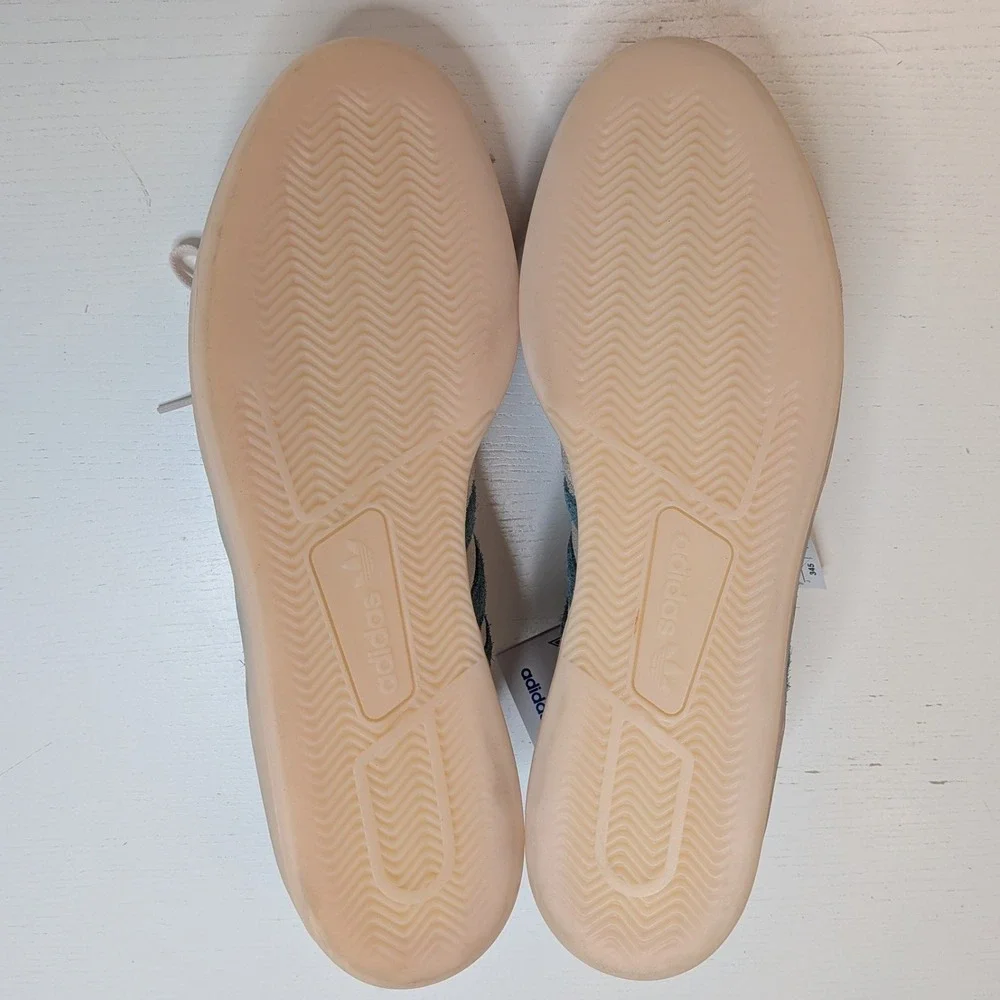 NWT Adidas Rivalry Low Sneakers Mens 17 Beige Teal Suede Gum Sole No Box